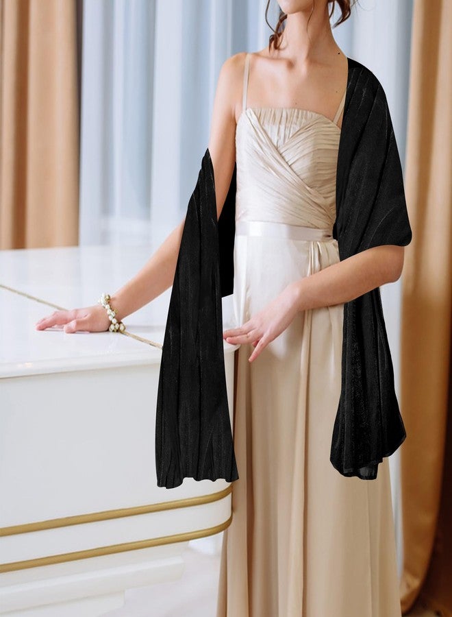 Wehhbtye Velvet Shawl and Wraps, Black Women's Scarves Wrap for Evening Dress, Elegant Lady Style Shawl Wraps for Weddings, Evening Parties, Valentines Formal or Casual Occasions Dress Accessories - Image 3