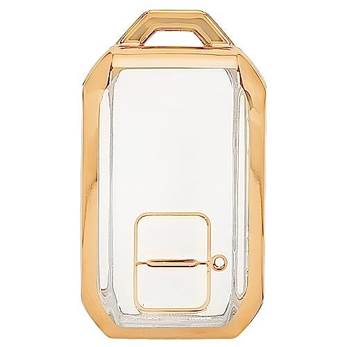 JVCV® Soft TPU Transparent Cover Compatible with Suzuki Jimny Grand Vitara Victoris Baleno XL6 Swift Ertiga Dzire Fronx and Toyota Rumion Glanza Hyryder 2 Button Smart Key (Transparent Gold) - Image 1