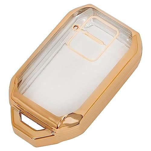 JVCV® Soft TPU Transparent Cover Compatible with Suzuki Jimny Grand Vitara Victoris Baleno XL6 Swift Ertiga Dzire Fronx and Toyota Rumion Glanza Hyryder 2 Button Smart Key (Transparent Gold) - Image 4