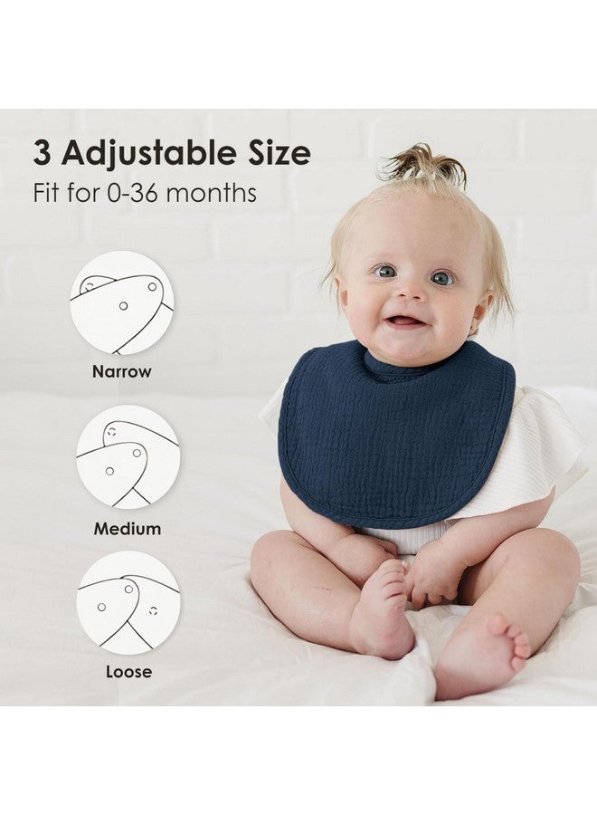 MairMore 8-Pack Baby Muslin Bibs, Soft Cotton Drool Bibs for Boys Girls, Adjustable and Absorbent Newborn Bib Set for Feeding and Drooling - Image 2