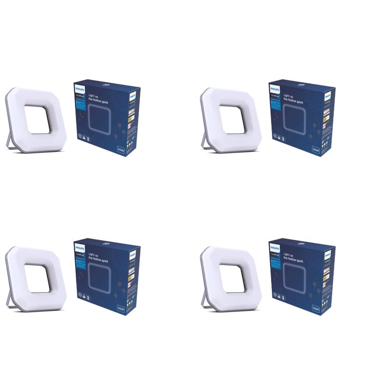 Philips ضوء الفيضانات LED من أورا | 50 واط كشاف خارجي | إضاءة فعالة للطاقة للحدائق والتجارية والسكنية | اللون: أبيض بارد، عبوة من 4 - Image 1