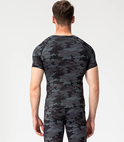 SPVISE Camo Black Compression Shirts Men Short Sleeve Workout Gym T-Shirt Running Tops Cool Dry Sports Base Layer Undershirts - Image 4