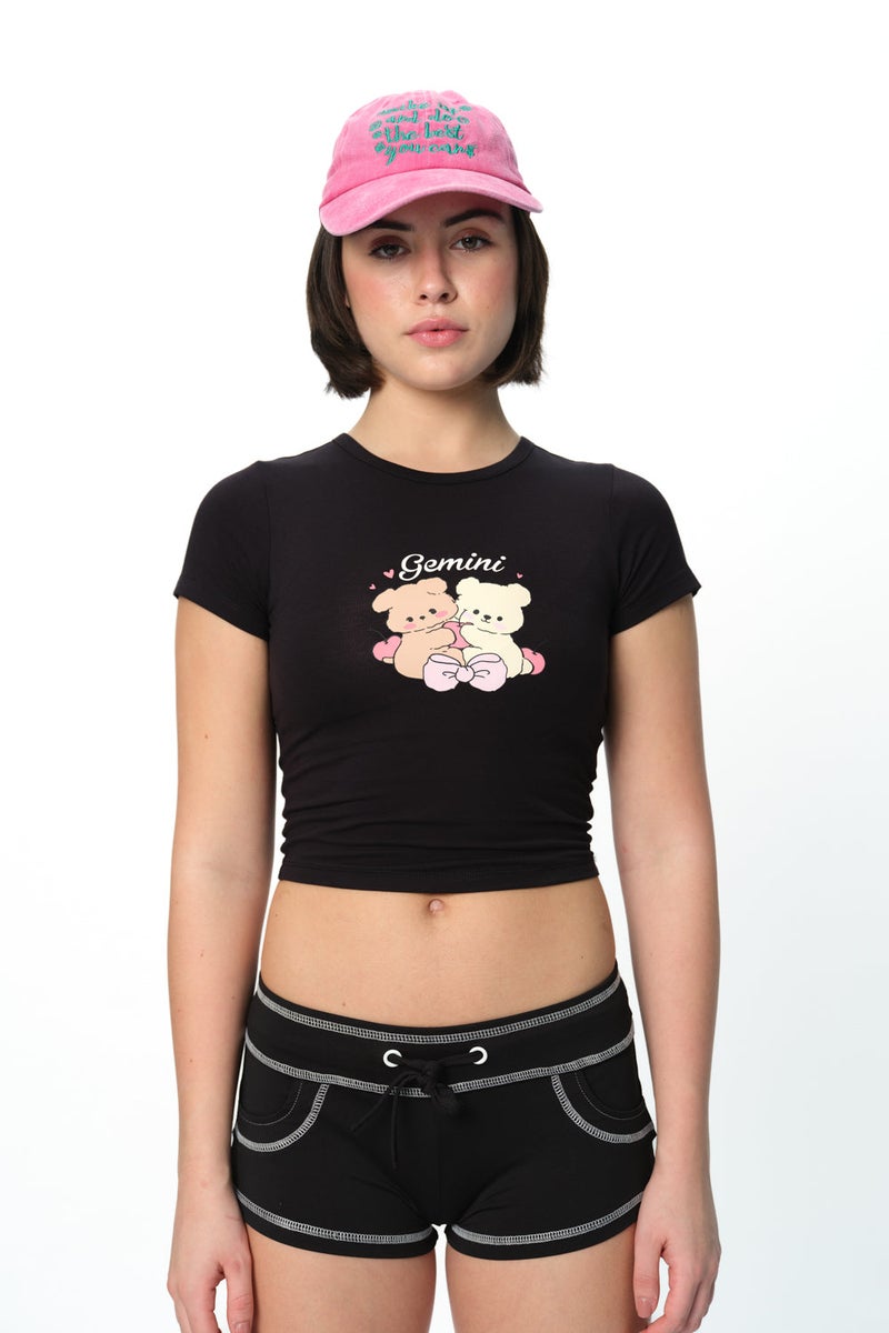 Bonkers Corner Gemini Glow Long Length Baby Tee for Women's - Image 4