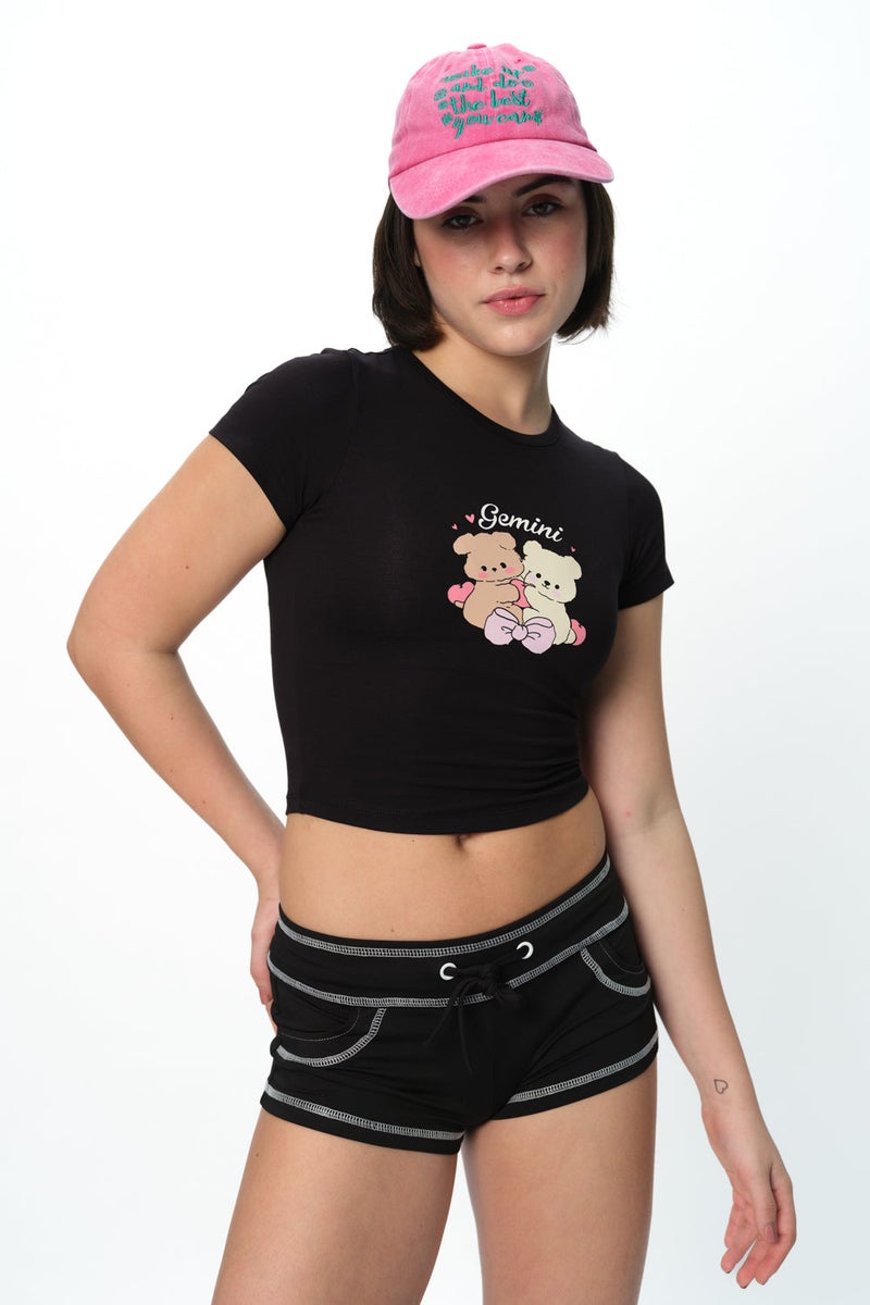 Bonkers Corner Gemini Glow Long Length Baby Tee for Women's - Image 3