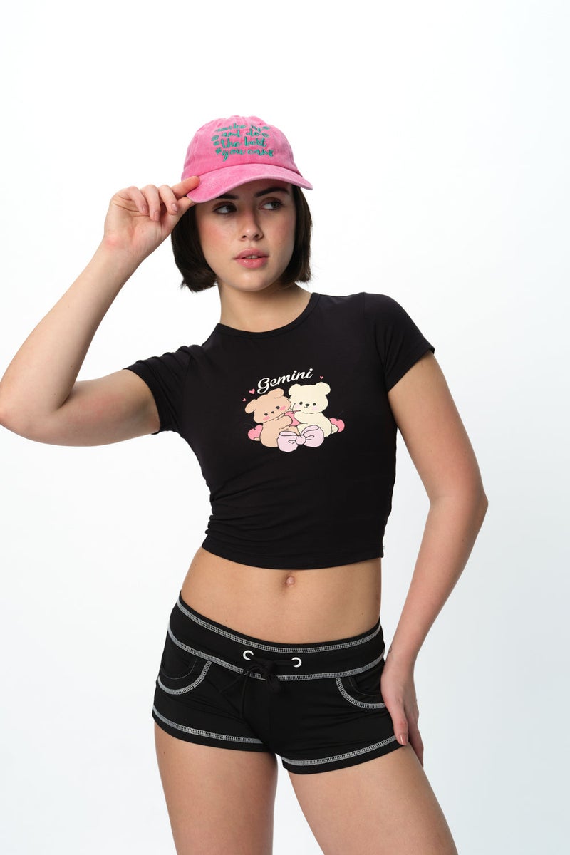 Bonkers Corner Gemini Glow Long Length Baby Tee for Women's - Image 1