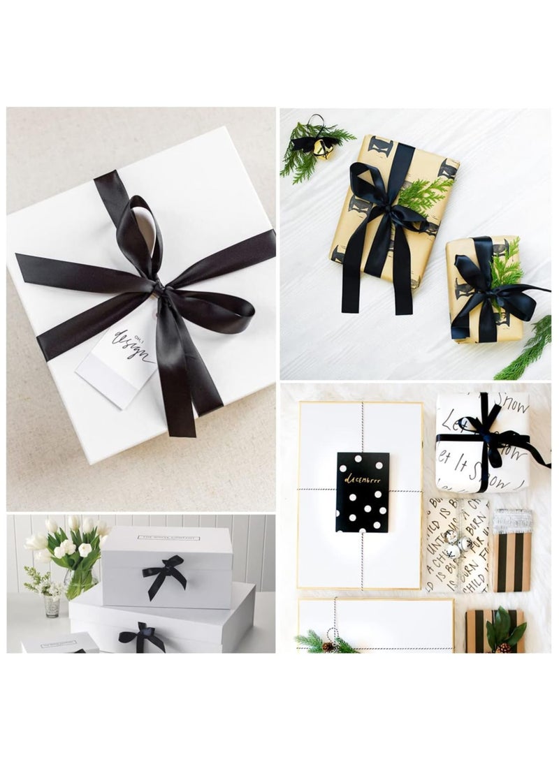 Generic Black Satin Ribbon, Solid Color Polyester Fabric Ribbon for Gift Wrapping, Crafts, Bows Making, Wreaths, Sewing Projects, Baby Showers and Wedding Party Decoration - Image 3