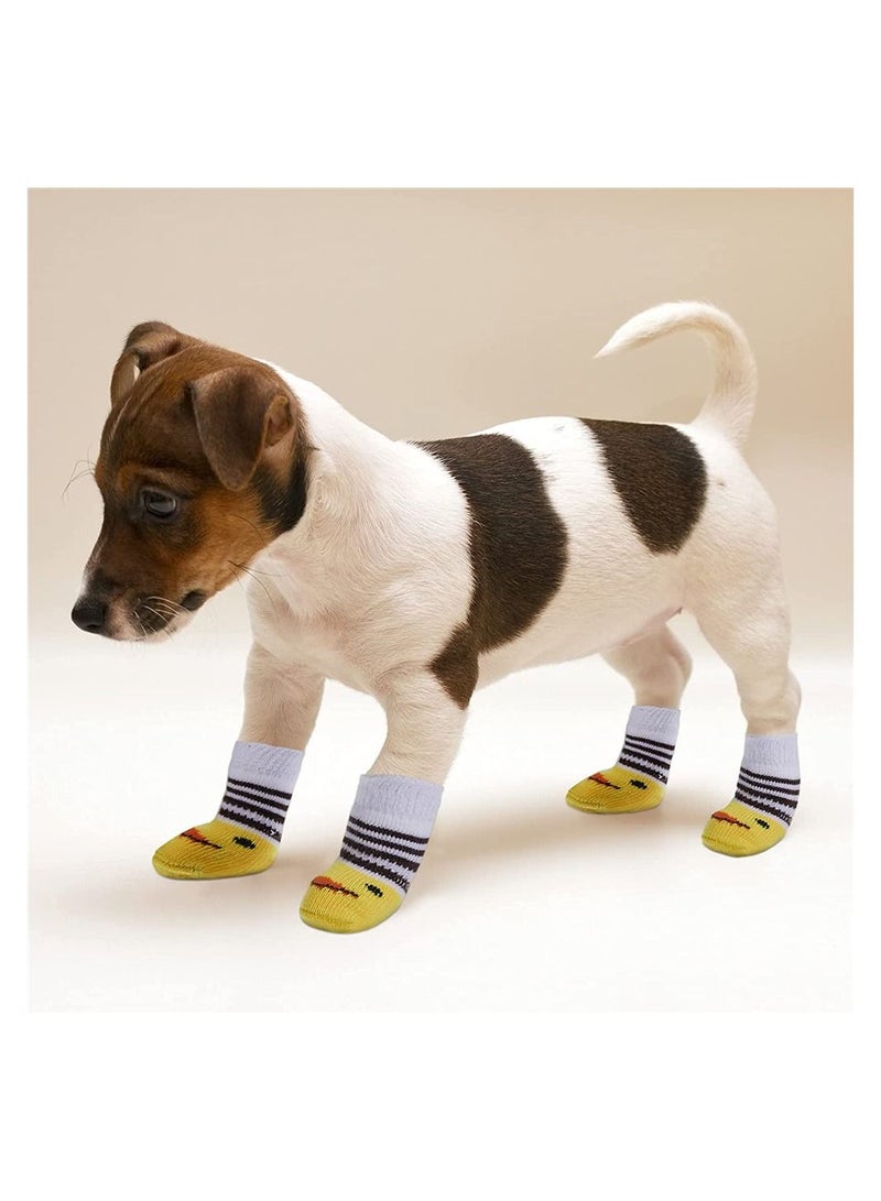 SYOSI Non-Slip Dog Socks, 8 Pieces Puppy Paw Protector Socks with Rubber Reinforcement Dog Grip Socks Covers for Dog Indoor Wear on Hardwood Floor Keep Warm - Image 4
