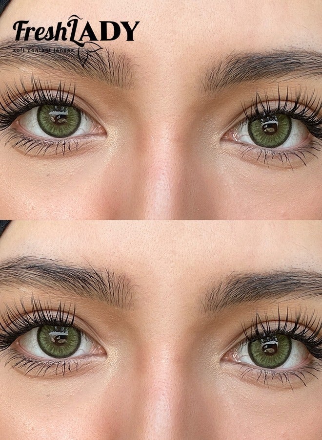 Freshlady Dawn Green Colored Contact Lenses, Yearly Disposable, Natural Daily Wear - Image 2