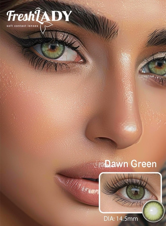 Freshlady Dawn Green Colored Contact Lenses, Yearly Disposable, Natural Daily Wear - Image 4