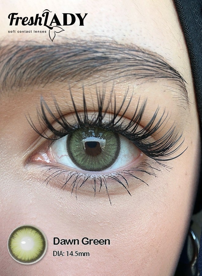 Freshlady Dawn Green Colored Contact Lenses, Yearly Disposable, Natural Daily Wear - Image 3