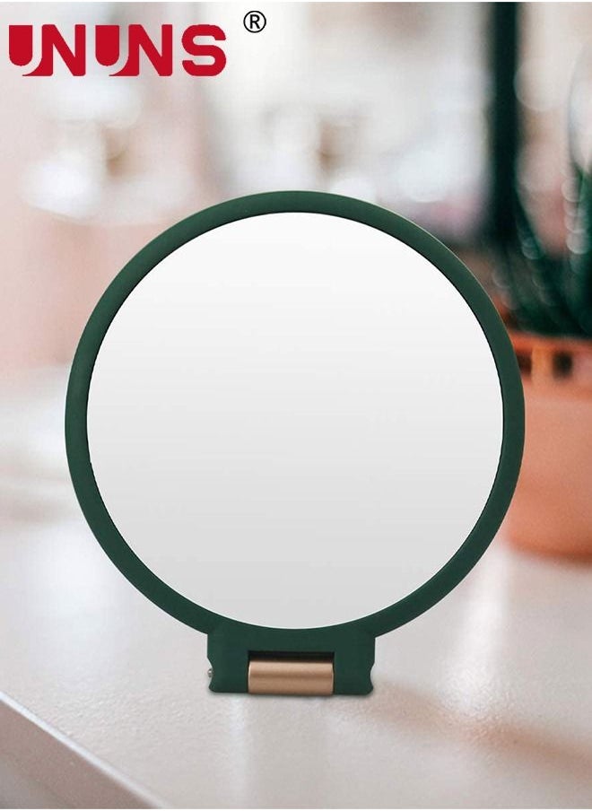 UNUNS - Mirror With Stand,2-In-1 Table And Hand Held Mirror,1X 15X Magnifying Foldable Double Side Mirror,Army Green 24x13.5 Centimeter - Image 1