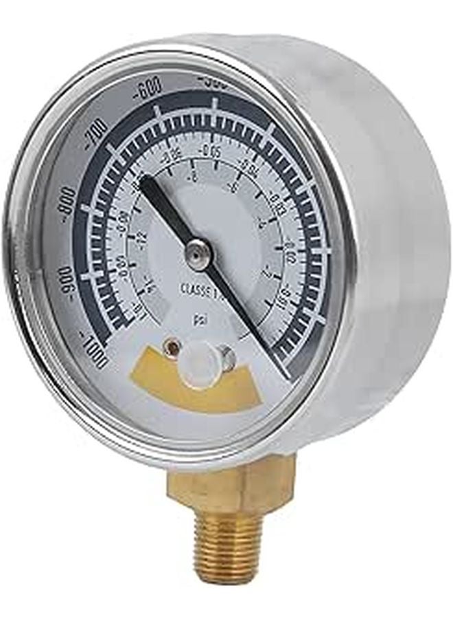 Stainless Steel Vacuum Pump Pressure Gauge 0 14psi NPT 1 8in for Home Water Measurement - Image 1