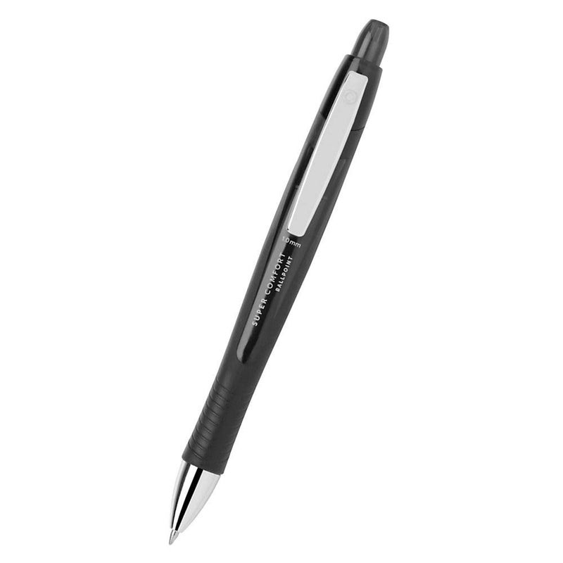 Office DepotÂ® Retractable Ballpoint Pens With Grip, Medium Point, 1.0 mm, Black Barrel, Black Ink, Pack Of 6 - Image 2