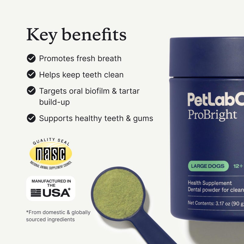 PetLab Co. ProBright Dental Powder - Dog Breath Freshener - Teeth Cleaning Made Easy â€“ Targets Tartar & Bad Breath - Formulated for Large Dogs - Packaging May Vary - Image 3