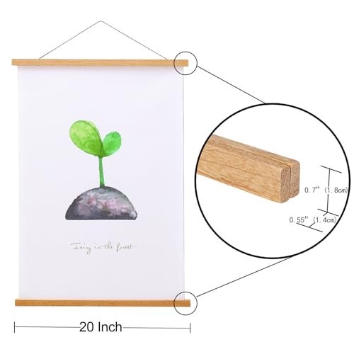 FALAMON 3 Pack Magnetic Poster Hanger Frame, 20x20 20x28 20x30 Teak Wood Magnet Poster Frame for Posters, Prints, Photos, Pictures, Maps, Scrolls, and Canvas Artwork - Image 5