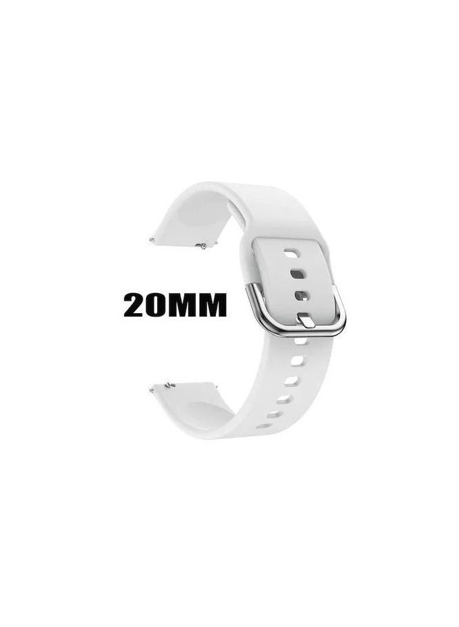 Replacement Silicone Sport Strap 20mm For Amazfit GTS 4/GTS 4 Mini/GTS 3 - White - Image 1