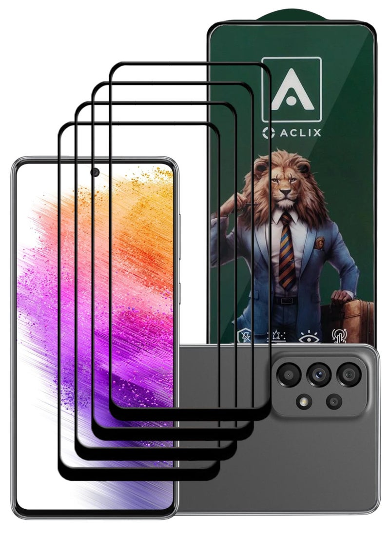 ACLIX 4 Pieces Antistatic ESD Dustproof Premium Quality High Definition Tempered Glass Screen Protector Designed For Samsung Galaxy A73 5G - Image 1