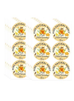 Well Tile Honey Canning Stickers Round Pure Nature Honey Labels 2 Inch-Honey Themed Jar Lids Labels Honey Farm Kitchen Bottles Labels 180Pcs  - Image 1