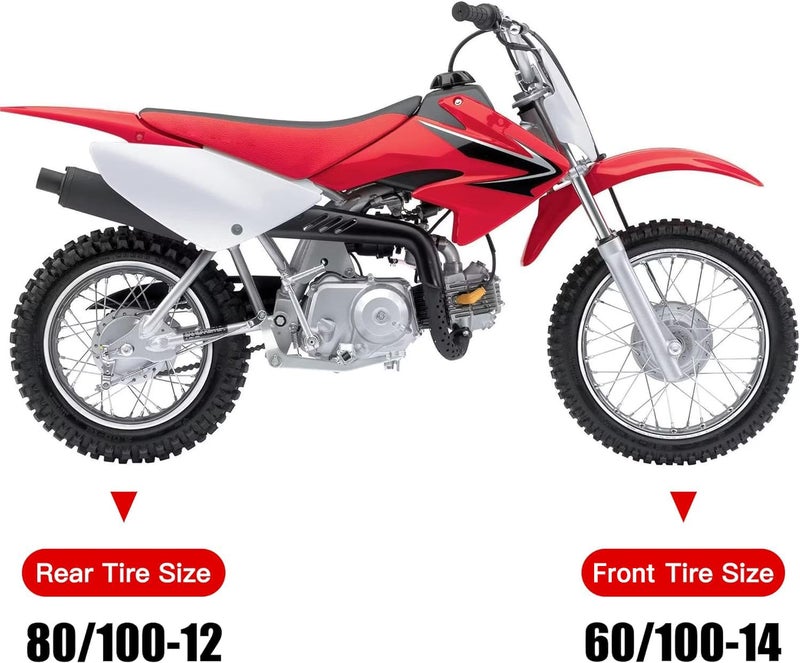 GREHUA إطار داخلي GREHUA 3.00-12 80/100-12 خلفي 2.50-14 60/100-14 أمامي لدراجة نارية 90cc 110cc 125cc SSR CRF70 CRF110 XR70 KLX110 KX60 KX65 KX110 JR80 RM60 TTR90 TTR110 PW80 - Image 2