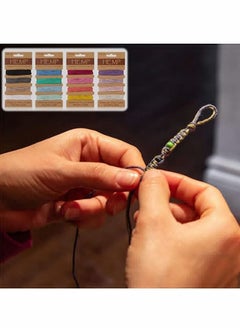 Excefore 16 Colors Thread Cord for Jewelry Making, Multi-Color Flax String Cord, Natural Twine Cord Rope String for Handmade Bracelets Keychains Craft Making Accessories, 1 mm, 80 Yards in Total (Colorful)  - Image 2