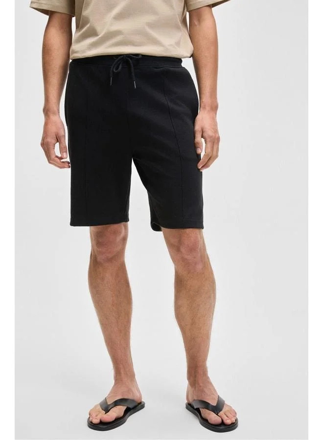 GRIMELANGE MATSEN Men's Elastic Waist Side and Back Pocket Relaxed Black Shorts