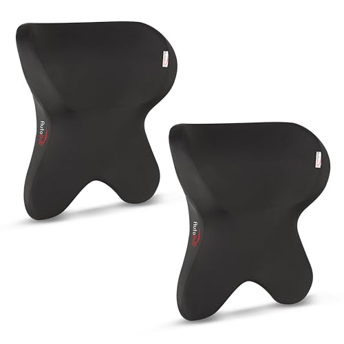 Auto Hub Car Neck Rest Pillow, Memory Foam Car Neck Pillow, Car Seat Head Rest Cushion for Neck Support, Ultra Soft Car Cushion (Fabric: Breathable Lycra, Black, Pack of 2) - Image 2