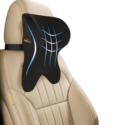 Auto Hub Car Neck Rest Pillow, Memory Foam Car Neck Pillow, Car Seat Head Rest Cushion for Neck Support, Ultra Soft Car Cushion (Fabric: Breathable Lycra, Black, Pack of 2) - Image 3