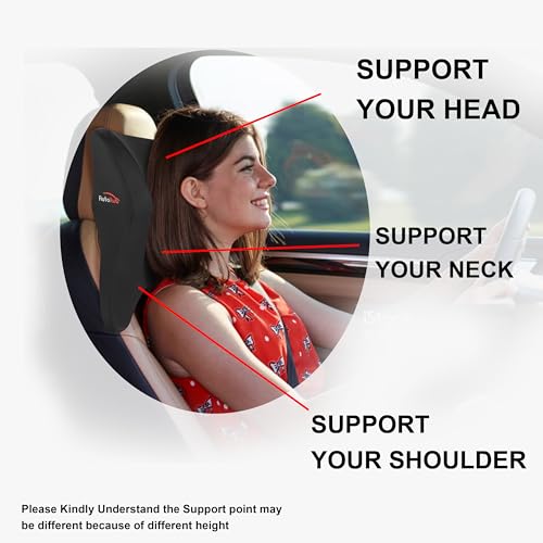 Auto Hub Car Neck Rest Pillow, Memory Foam Car Neck Pillow, Car Seat Head Rest Cushion for Neck Support, Ultra Soft Car Cushion (Fabric: Breathable Lycra, Black, Pack of 2) - Image 4