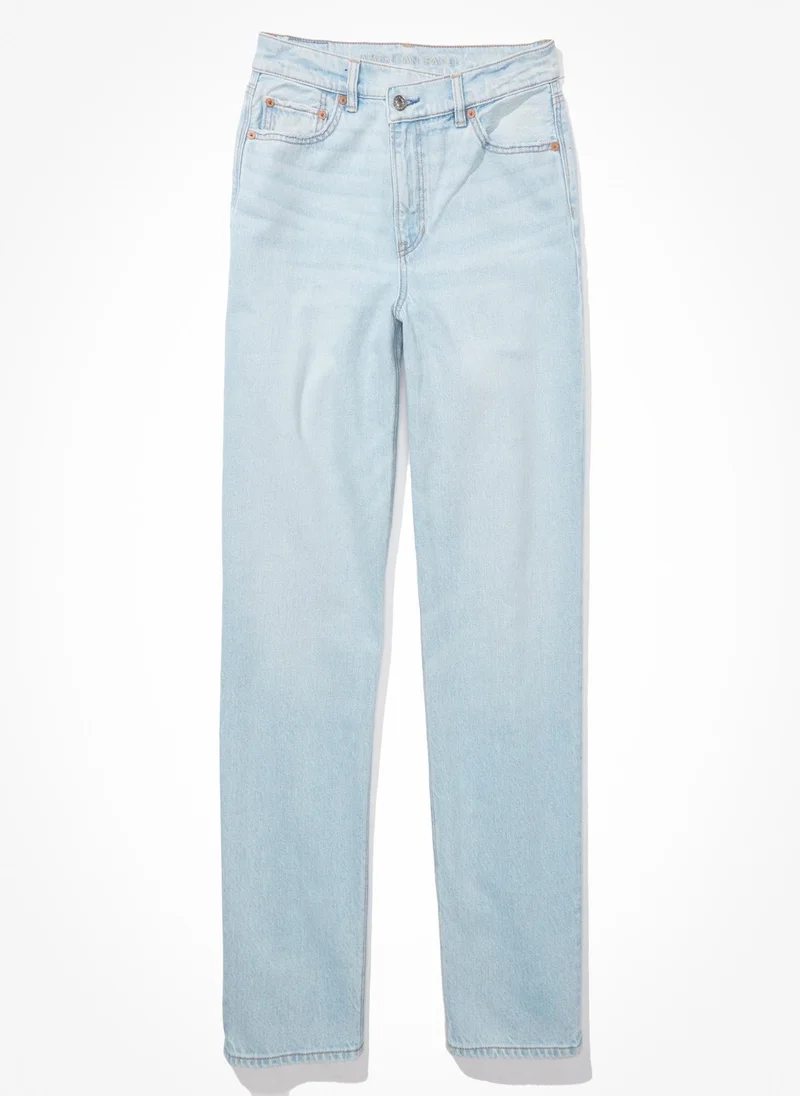 امريكان ايجل Highest Waist Crossover Baggy Straight  Jeans