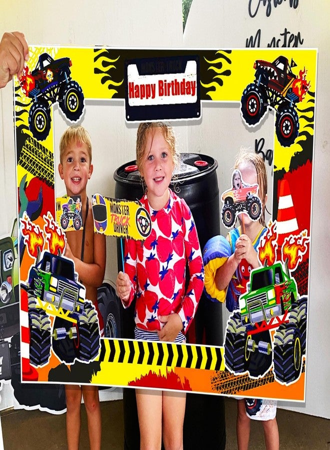 Roaring Good Time Monster Truck Photo Booth Props Monster Truck Theme Baby Shower Decorations Party Supplies for Birthday Decorations Truck Theme Birthday Party Decorations - Image 3
