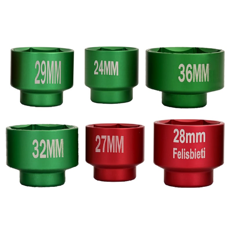 Felisbieti Oil Filter Socket Set Oil filter Removal Tool 6 pieces 38 Drive metric size 36mm 32mm 29mm 28mm 27mm 24mm Socket Fuel FilterOil Filter Wrench Set - Image 3