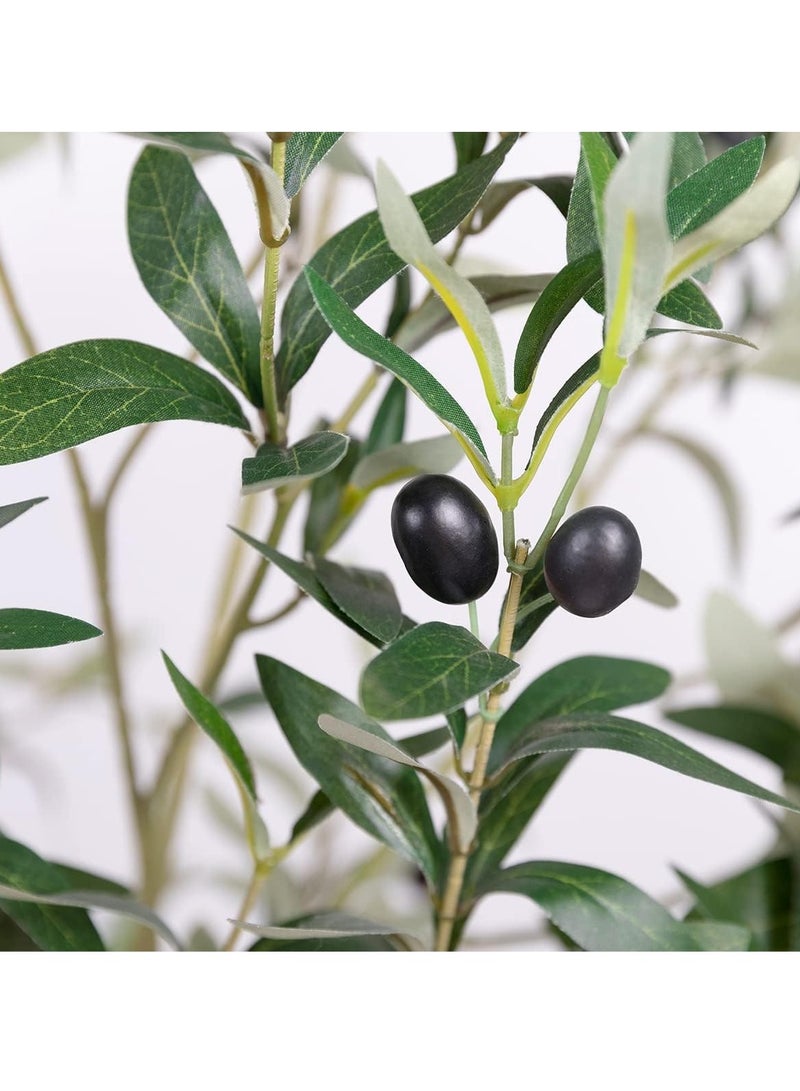 شجرة الزيتون الاصطناعية ، 6 أقدام طوول نبات الحرير شجرة الاصطناعية في أوراق فرع الزيتون المحفوظة بوعاء والفواكه لديكور المنزل الحديث الداخلي - Image 4