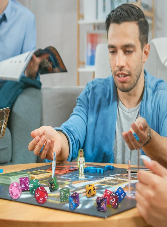 أوستور مجموعة نرد متعددة الأوجه من أوستور، 70 قطعة، 10 أوجه، بألوان متنوعة، مع حقيبة تخزين مخملية سوداء، مناسبة لألعاب الطاولة مثل DND وRPG وMTG - Image 5