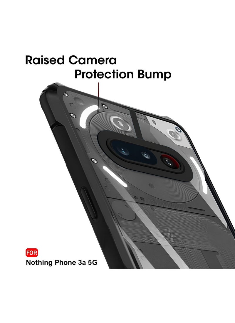Wtech Nothing Phone (3a) 5G 2025 Hybrid TPU Silicone with Raised Armour Bumpers Slim Case Cover - Clear/Black  - Image 4