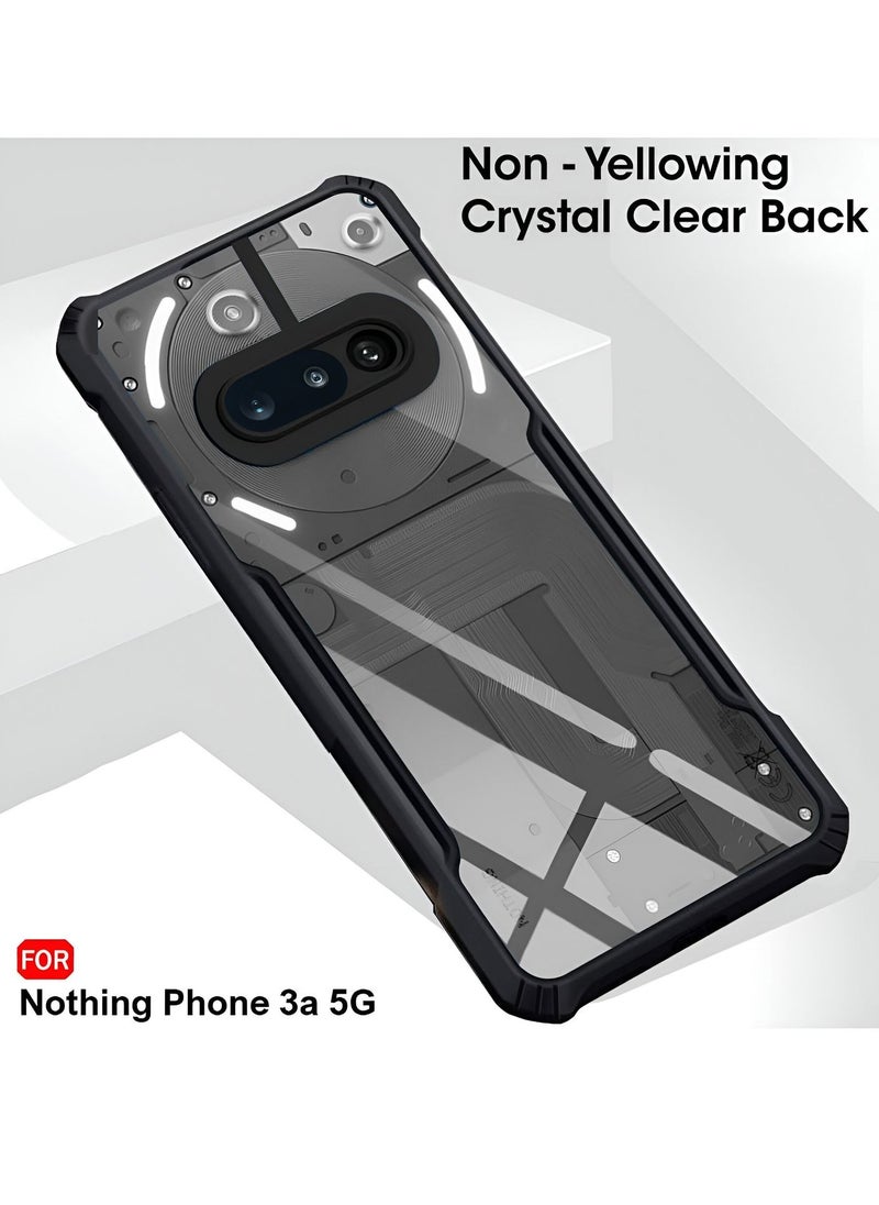 Wtech Nothing Phone (3a) 5G 2025 Hybrid TPU Silicone with Raised Armour Bumpers Slim Case Cover - Clear/Black  - Image 3