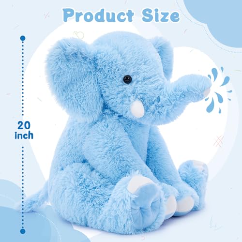MorisMos Large Elephant Stuffed Animal 196inch Soft Stuffed Elephant Plush Companion Gifts for Girls Boys Blue - Image 5