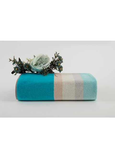 Towel Cross Stripe 500 Gsm 100% Cotton Terry -Cross Stripe Design1 Hand  50X90 CmLuxury Touch Extra Absorbent-Sky Blue