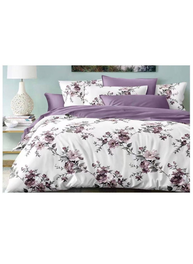Flowers Multi Coloured Bedding Duvet Cover Set 100% Cotton 200 Thread Count Quilt Covers Double King Super King Bed Size 