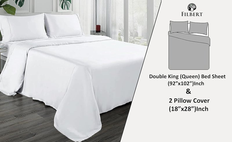 Filbert Platinum Premium Collection Egyptian Cotton Bedsheet 400TC Silver Grey Bedsheet with 2 Pillow Covers Queen - Image 4