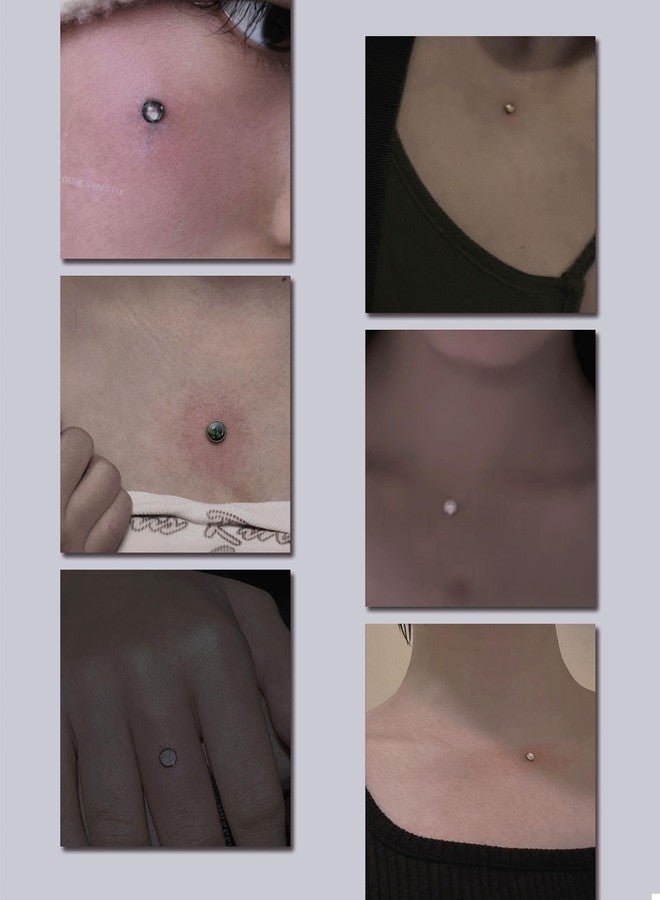 TKWXE 14G Dermal Jewelry Titanium 4mm and 5mm Dermal Tops Microdermals Dermal Piercings for Women,8 Pieces - Image 5