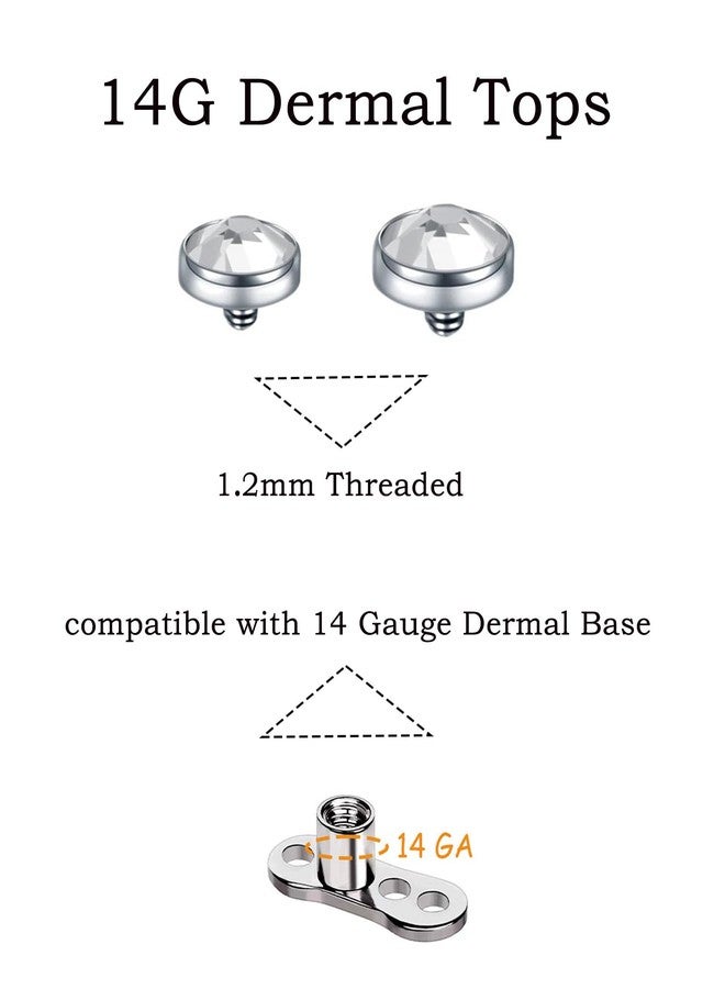 TKWXE 14G Dermal Jewelry Titanium 4mm and 5mm Dermal Tops Microdermals Dermal Piercings for Women,8 Pieces - Image 3