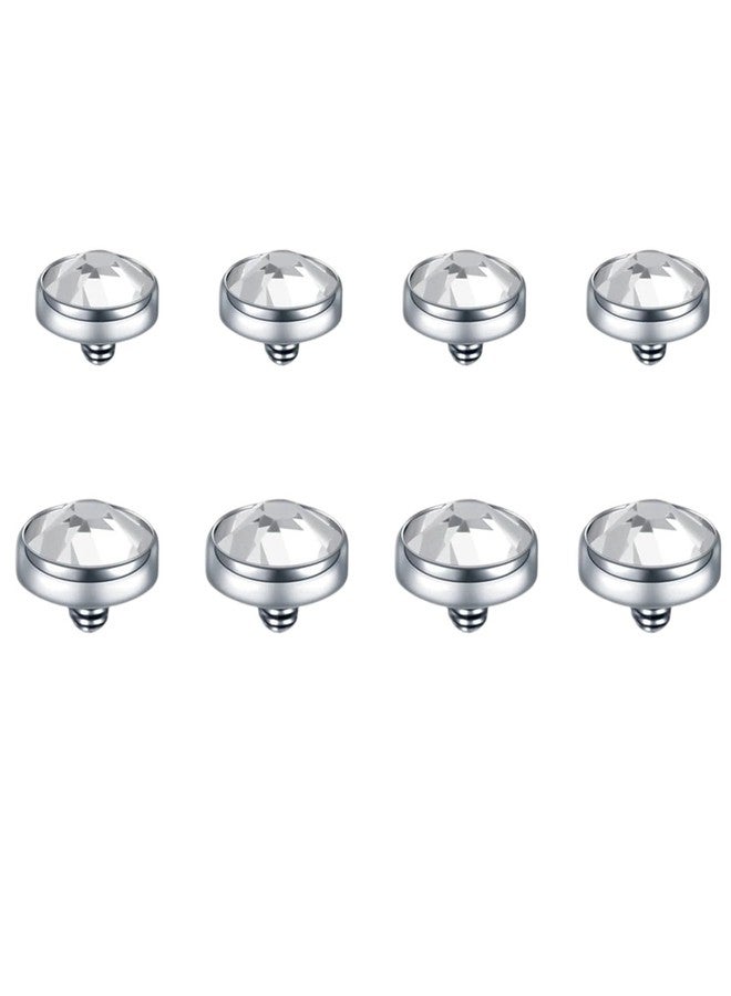 TKWXE 14G Dermal Jewelry Titanium 4mm and 5mm Dermal Tops Microdermals Dermal Piercings for Women,8 Pieces - Image 1