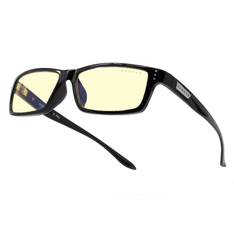 GUNNAR Premium Computer and Gaming Glasses For Men Women Advanced Blue Light Blocking Lens Technology For Eye Strain Relief and Anti Fatigue Riot Amber Tinted Gaming Glasses