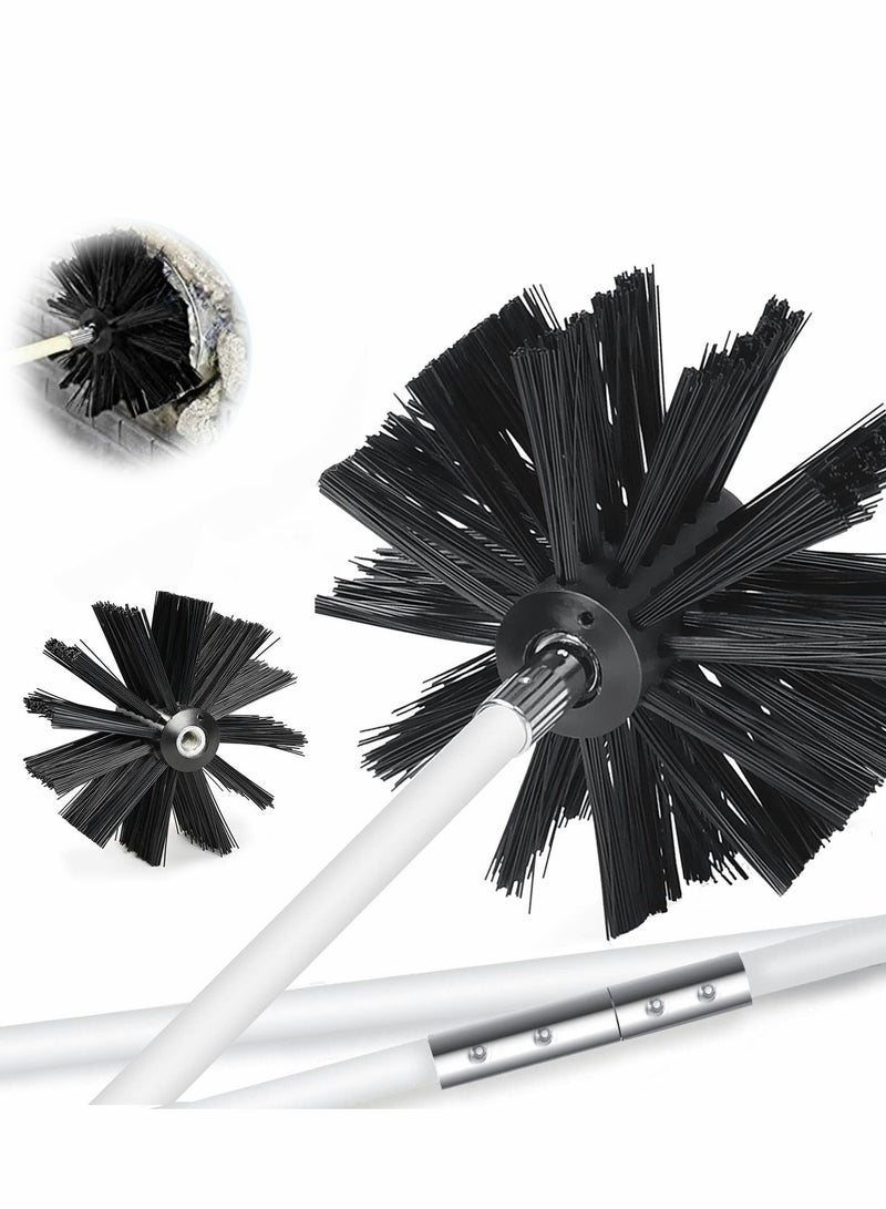 NIBEMINENT Dryer Vent Cleaner Kit (30Feet) Reusable Lint Remover Fireplace Chimney Brushes, Flexible Brush with Drill Attachment for Faster Cleaning - Image 1