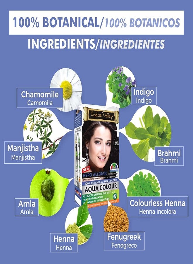 Indus Valley Aqua Hair Color Light Brown Gray Coverage Hair Dye Allergy Free Organic Hair Color - Image 3
