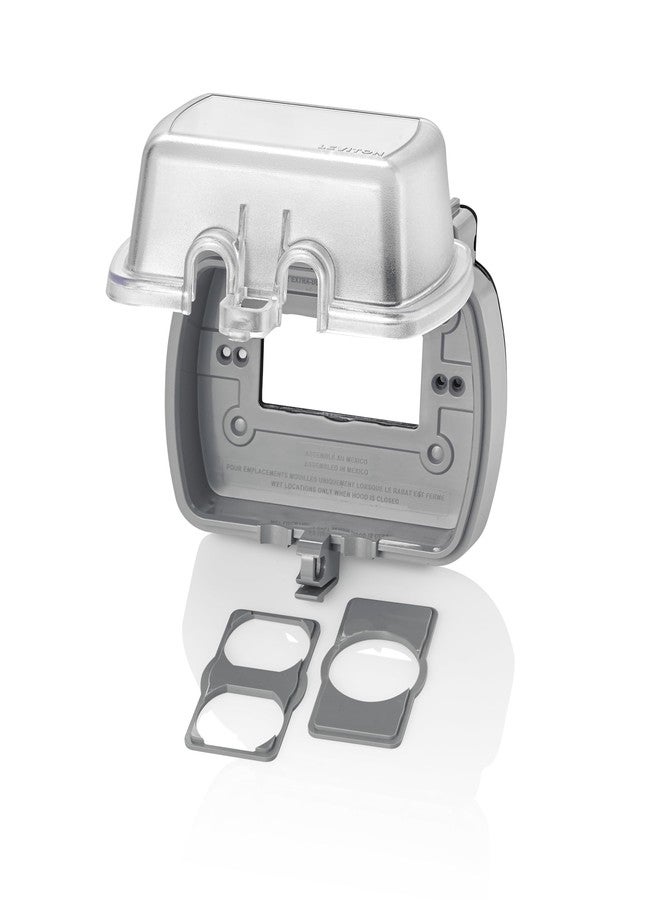 ليفيتون غطاء Leviton 5981-UCL للاستخدام مع مقابس GFCI/Decora المزدوجة والمفردة، أفقي، شفاف - Image 1