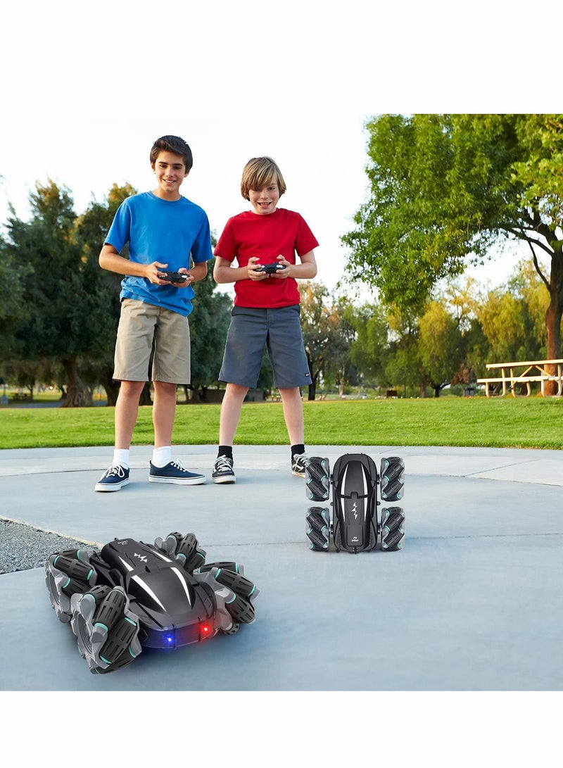 All Terrain Remote Control Stunt Car 360 Degree Rotation Double Sided Drift Car with Headlights for Kids Gifts - Image 4