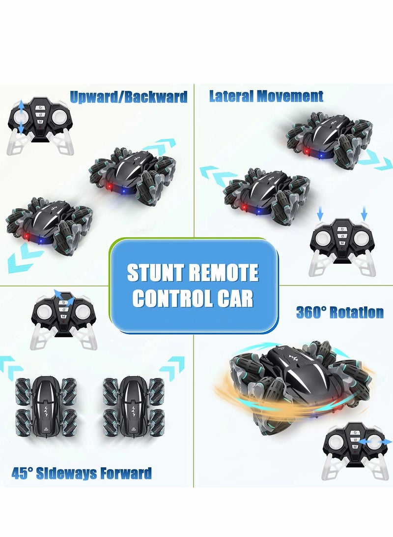All Terrain Remote Control Stunt Car 360 Degree Rotation Double Sided Drift Car with Headlights for Kids Gifts - Image 3