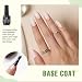 MEFA 2 Pcs 15ml Gel Top Coat and Base Coat Set, No Wipe Gel Nail Polish Base and Top Coat, Long Lasting Glossy Shine Effect Soak Off LED Nail Lamp Art DIY Manicure Holiday Gifts - Image 3