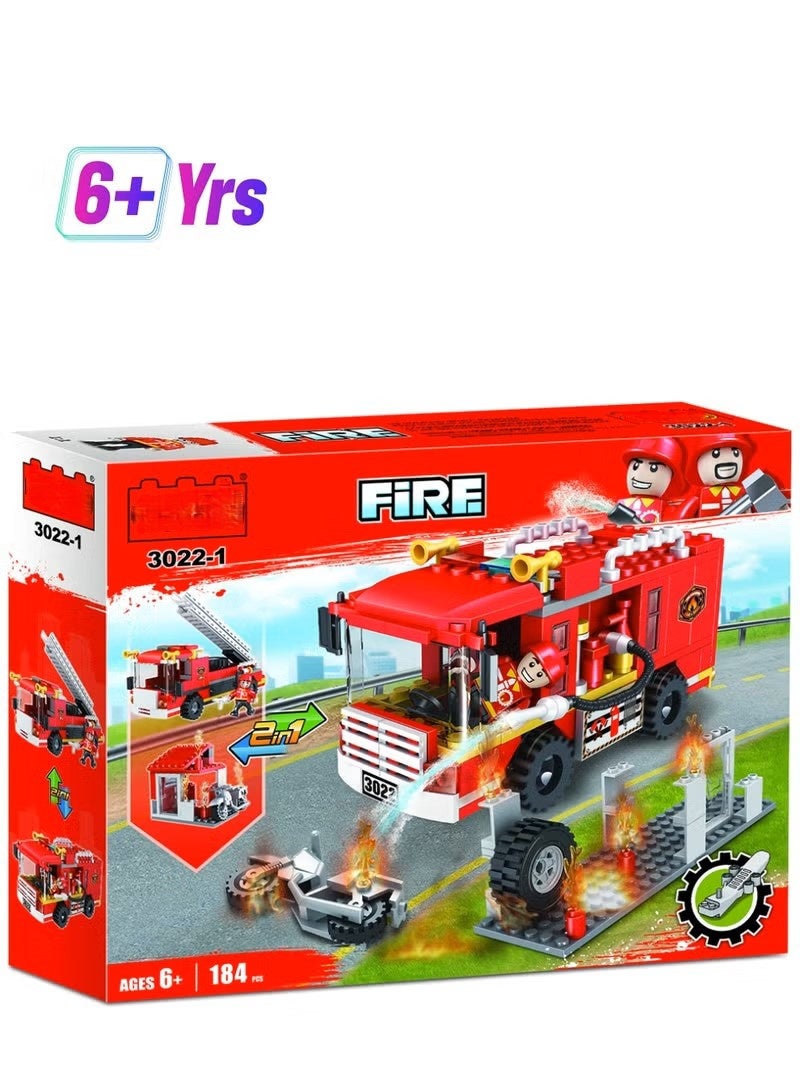 COGO Fire Truck Set - 2 in 1 - 184 Pieces - Image 2